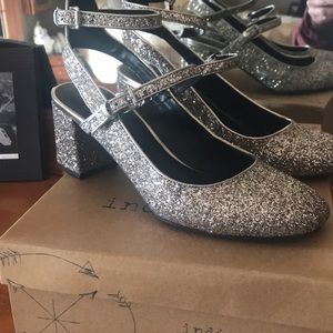 Sliver glitter Indigo Rd 2.5 inch heels Worn once